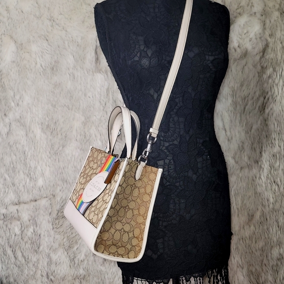 3 PCS COACH SET Handbag Purse Bag Shoulder Bag Wallet Wallet Charm NWT Matching - Picture 8 of 15